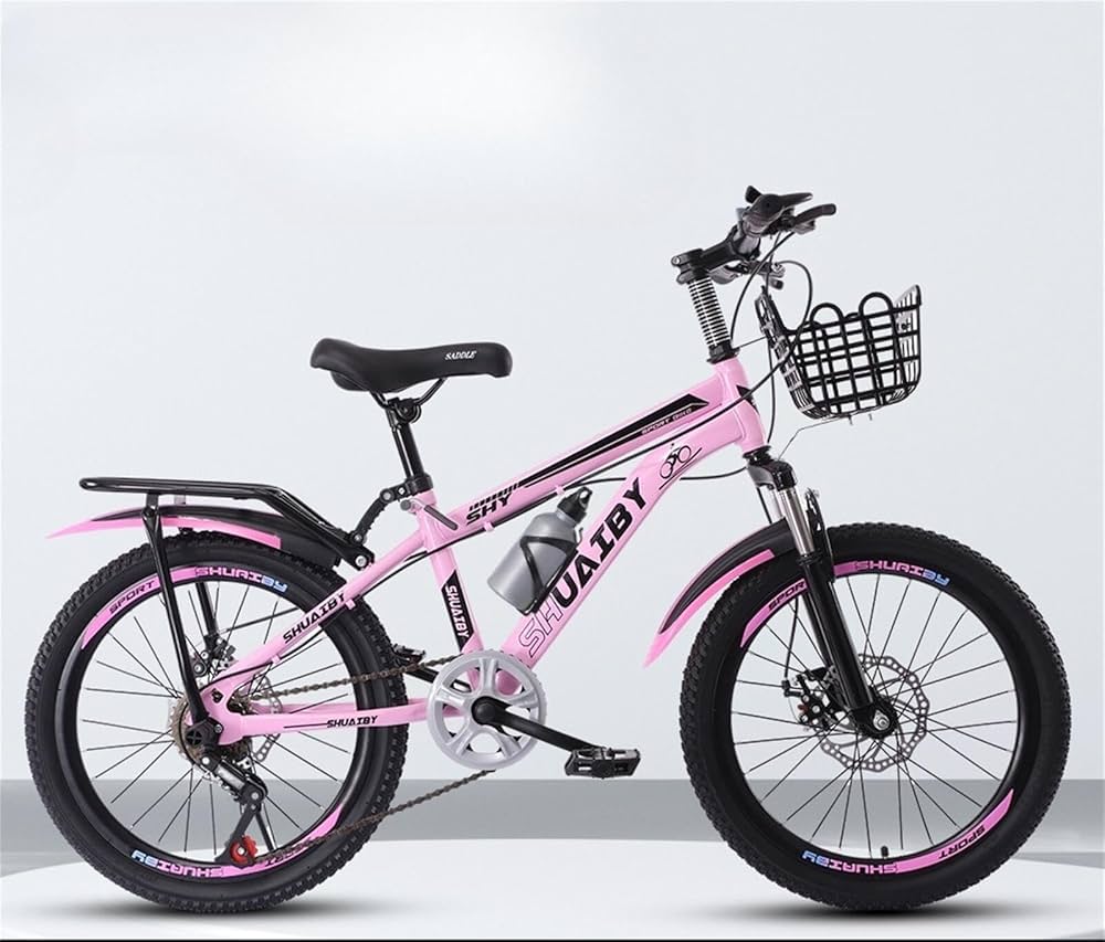 子供用自転車 黒とピンク バスケット付き タイヤサイズ24インチ 子供用自転車 黒とピンク バスケット付き タイヤサイズ24インチ